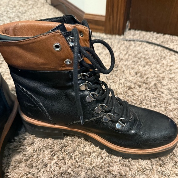 Indigo Black and Brown Heeled Boots - Picture 3 of 6